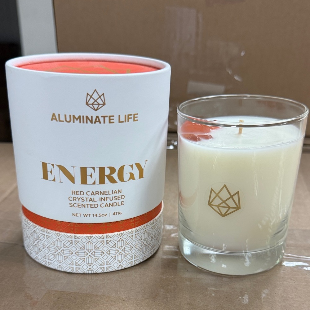 Energy Candle - White and Gold